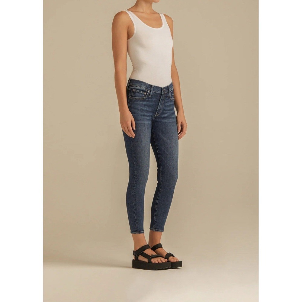 Edwin Pixie Crop 9" Mid‎ Rise Skinny Jeans Ritual Color Size 32 - Picture 2 of 15